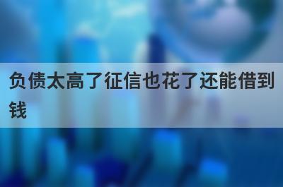 负债太高了征信也花了还能借到钱 整理5个征信烂了审核必过的口子