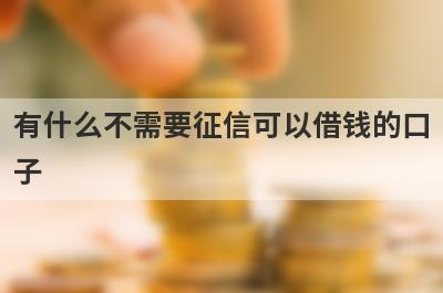 有什么不需要征信可以借钱的口子？5个征信黑白户必下款口子