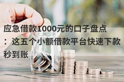 应急借款1000元的口子盘点：这五个小额借款平台快速下款秒到账！
