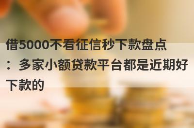 借5000不看征信秒下款盘点：多家小额贷款平台都是近期好下款的
