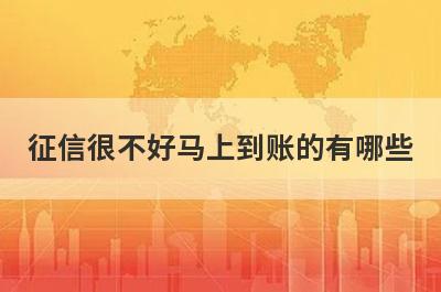 征信很不好马上到账的有哪些？盘点5个征信花了秒下款