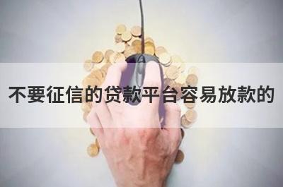 不要征信的贷款平台容易放款的，5个小额贷款平台汇总，借钱快好下款
