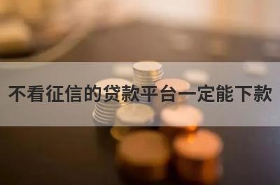 不看征信的贷款平台一定能下款，不需要征信就可以借到钱的口子