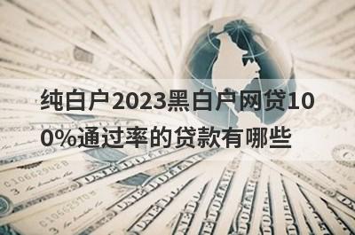 纯白户2023黑白户网贷100%通过率的贷款有哪些？这5个贷款容易通过