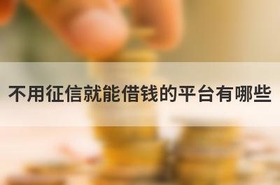 不用征信就能借钱的平台有哪些？独家盘点能借到钱的网贷平台