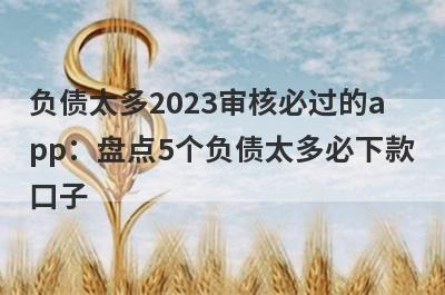 负债太多2023审核必过的app：盘点5个负债太多必下款口子