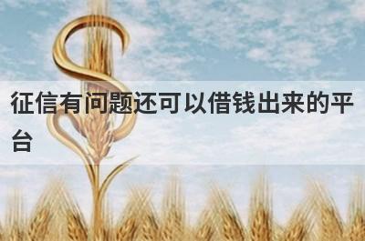征信有问题还可以借钱出来的平台 整理5个不看征信的小额借款平台