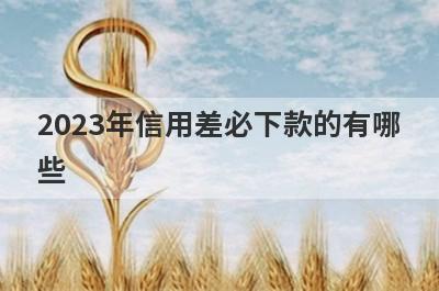 2023年信用差必下款的有哪些？盘点5个信用比较差必过贷款