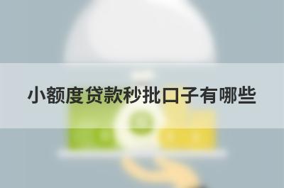 小额度贷款秒批口子有哪些？分享5个好用的小额网贷平台