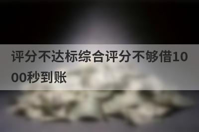 评分不达标综合评分不够借1000秒到账，整理5个必下款口子