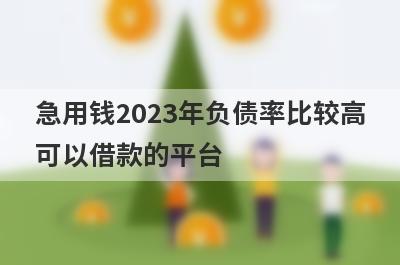 急用钱2023年负债率比较高可以借款的平台？盘点负债率比较高马上到账的口子