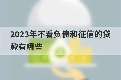 2023年不看负债和征信的贷款有哪些？这5个轻松借款