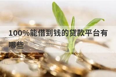 100%能借到钱的贷款平台有哪些？独家盘点5个快速小额贷款马上到账