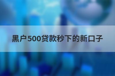 黑户500贷款秒下的新口子（黑户必下款5000的）