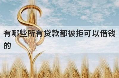有哪些所有贷款都被拒可以借钱的？精选5个2023年所有借贷平台都被拒能下款的平台