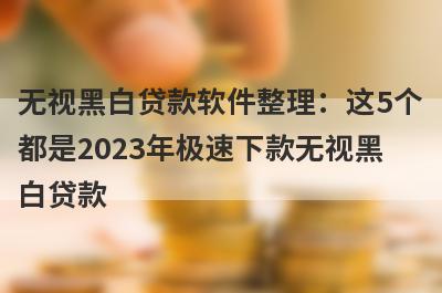 无视黑白贷款软件整理：这5个
都是2023年极速下款无视黑
白贷款

