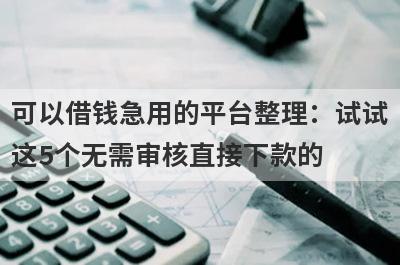 可以借钱急用的平台整理：试试这5个无需审核直接下款的