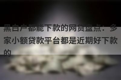 黑白户都能下款的网贷盘点：多家小额贷款平台都是近期好下款的