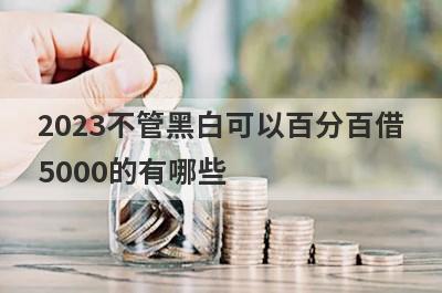 2023不管黑白可以百分百借5000的有哪些？不管黑白必下款口子