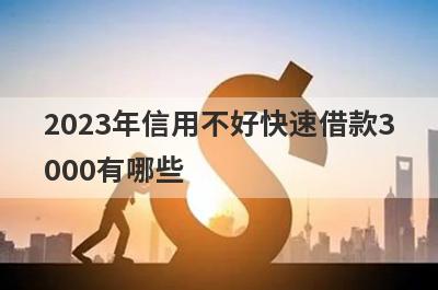 2023年信用不好快速借款3000有哪些？这几个信用不好也能秒下3000