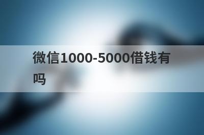 微信1000-5000借钱有
吗
