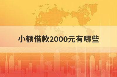 小额借款2000元有哪些？整理5个500小额贷款秒到账