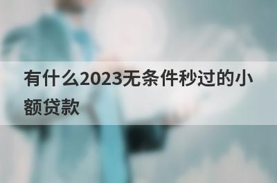有什么2023无条件秒过的小额贷款？这些都比较不错，极速借款秒到账！