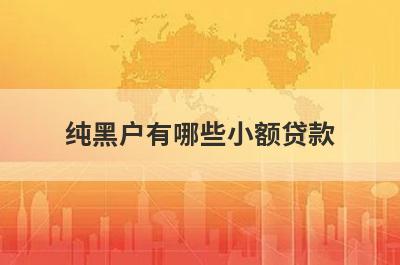 纯黑户有哪些小额贷款？这几个简单快速纯黑户秒批