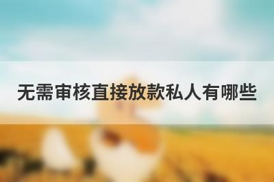 无需审核直接放款私人有哪些？盘点5个可以借款当天到账的