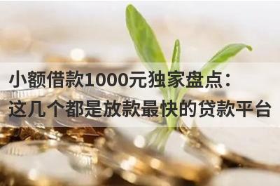 小额借款1000元独家盘点：这几个都是放款最快的贷款平台
