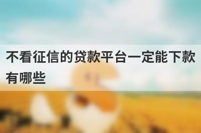 不看征信的贷款平台一定能下款有哪些？分享5个好用的小额网贷平台
