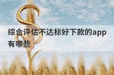 综合评估不达标好下款的app有哪些？精选综合评估分很低审核必过的贷款app