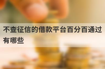 不查征信的借款平台百分百通过有哪些？推荐5个好通过秒下款口子