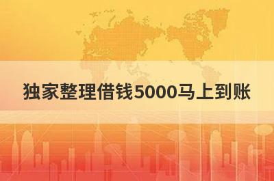 独家整理借钱5000马上到账，借钱难试试这几个小额贷款口子！