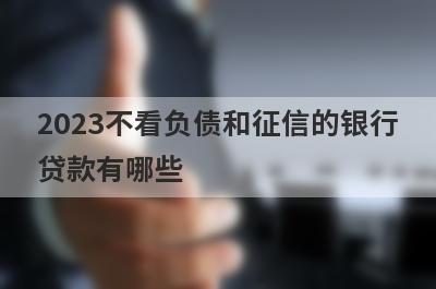 2023不看负债和征信的银行贷款有哪些？这几个不看负债和征信的银行贷款