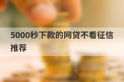 5000秒下款的网贷不看征信推荐，不知道5000秒下款的网贷不看征信有哪些的速来看！