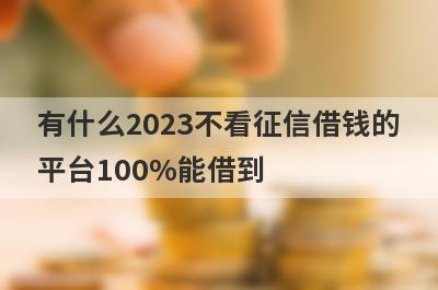 有什么2023不看征信借钱的平台100%能借到 盘点5个不看征信借钱的平台100%能借到