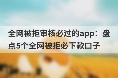 全网被拒审核必过的app：盘点5个全网被拒必下款口子