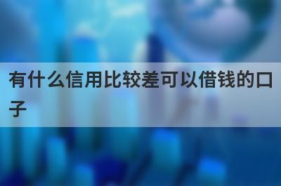 有什么信用比较差可以借钱的口子？5个信用不怎么好必下款口子
