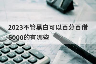 2023不管黑白可以百分百借5000的有哪些？试试纯白户必下款口子