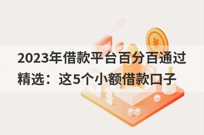 2023年借款平台百分百通过精选：这5个小额借款口子，轻松借到急需资金！