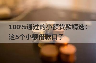 100%通过的小额贷款精选：这5个小额借款口子，轻松借到急需资金！