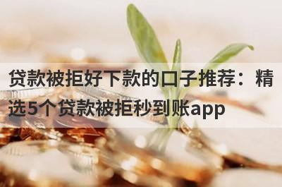 贷款被拒好下款的口子推荐：精选5个贷款被拒秒到账app
