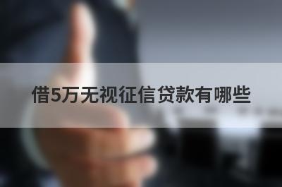 借5万无视征信贷款有哪些？黑户借5万秒下