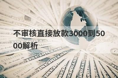 不审核直接放款3000到5000解析，这5个都能满足不同的借款需求