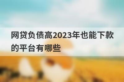 网贷负债高2023年也能下款的平台有哪些？盘点5个网贷负债高可以借款的口子