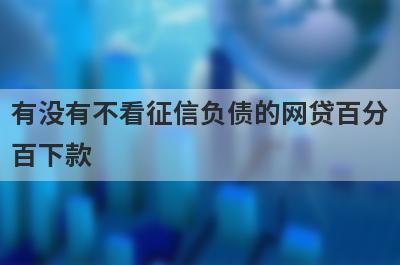 有没有不看征信负债的网贷百分百下款？精心整理5个不看征信负债大数据的网贷百分百下款