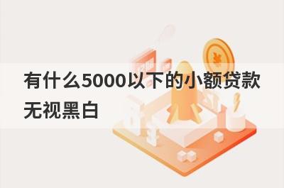 有什么5000以下的小额贷款无视黑白？这些都比较不错