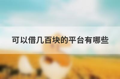 可以借几百块的平台有哪些？独家盘点5个2023年征信花了大数据花了可以贷款