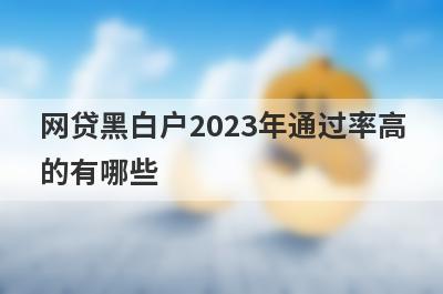 网贷黑白户2023年通过率高的有哪些？5个网贷黑白户必下款口子